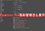 Premiere Pro色彩管理怎么显示