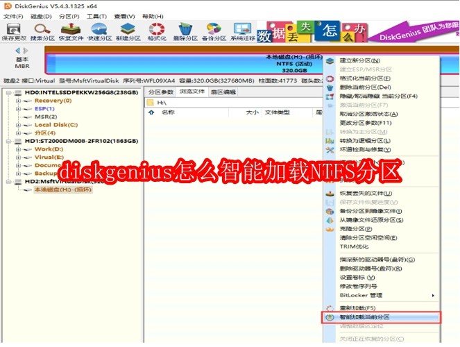 diskgenius怎么智能加载NTFS分区